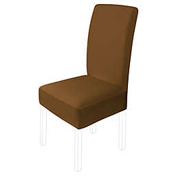 PiccoCasa Solid Dining Chair Covers Stretch Chair Covers, Stretch Bar Stool Slipcover Kitchen Chair Protector Spandex Chair Seat Cover for Home Decorative/Dining Room/Party/Wedding Brown Medium