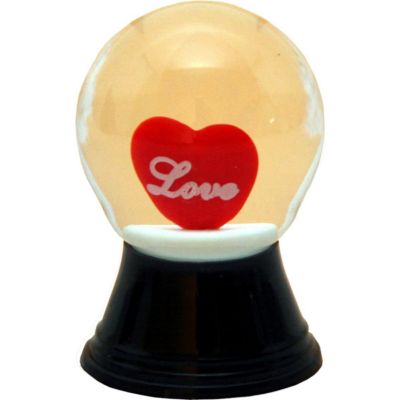 Alexander Taron 1.5" Black and Red Perzy Love Heart Valentine&#39;s Day Mini Snow Globe