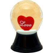 Alexander Taron 1.5" Black and Red Perzy Love Heart Valentine's Day Mini Snow Globe