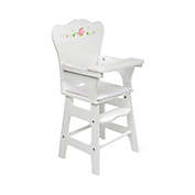 Badger Basket Co. Baby Toy White Rose Doll High Chair