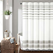 Breezy Chic Tassel Jacquard Eco-Friendly Recycled Cotton Shower Curtain Light Gray Single 72X72