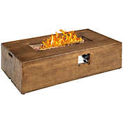 Costway 48 x 27 Inch Outdoor Gas Fire Pit Table 50,000 BTU with Lava Rocks and Cover