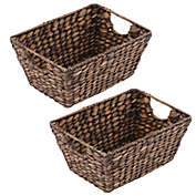 mDesign Natural Hyacinth Stackable Pantry Bin Basket