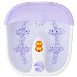 Gymax Foot Spa Massager w/ 4 Massage Rollers Heat Bubble Red Light Stress Relief