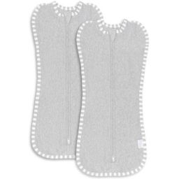 Swaddle Blanket Baby Girl Boy Easy Zipper Wrap 2 Pack Newborn Infant Sleep Sack by Comfy Cubs (Large, Grey)