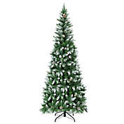 Slickblue 7.5 Feet Artificial Pencil Christmas Tree with Pine Cones
