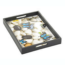 Accent Plus Home Decorative Durable Butterfly Serving Tray