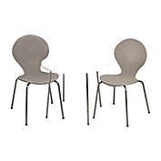 Gift Mark Modern Childrens Table and 2 Chair Set with Chrome Legs (Grey Color Chairs)