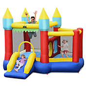 Gymax Inflatable Bounce House Slide Jumping Castle Ball Pit Tunnels Without Blower