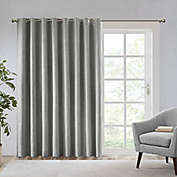 JLA Home SUNSMART Maya Blackout Curtain Patio Single Window, Textured Heatherd Print, Grommet Top Living Room Décor, Thermal Insulated Light Blocking Drape for Bedroom and Apartments, 100x84, Grey