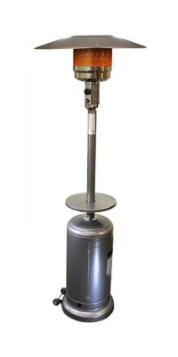 Sunheat International Tall Silver Hammered Patio Heater with Table