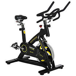 Soozier Stationary Fitness Exercise Bike with 40lbs Flywheel Cycling Cardio Workout  Belt Drive Racing Machine with Adjustable Resistance for Home Gym