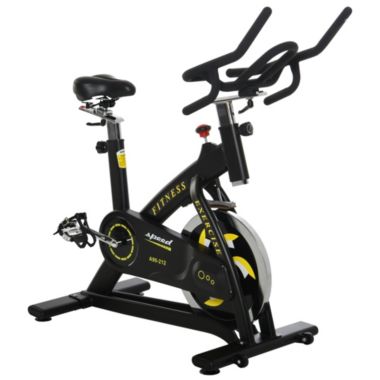 Soozier Stationary Fitness Exercise Bike with 40lbs Flywheel Cycling Cardio Workout  Belt Drive Racing Machine with Adjustable Resistance for Home Gym. View a larger version of this product image.