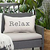 Outdoor Living and Style 20" White and Black Sunbrella "Relax" Indoor and Outdoor Rectangular Throw Pillow