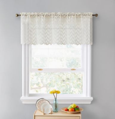 39x20inch Lace Kitchen Half Curtain,Partition Curtain Voile Coffee Curtain,American White Pastoral Wavy Short Curtain Washable Width X Height White 100x50cm