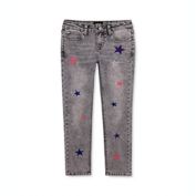 Hudson Girl&#39;s Sheena Glitter Star Skinny Ankle Jeans Gray Size 14