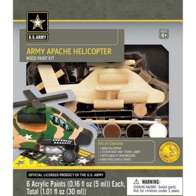 Works of Ahhh Craft Set - U.S. Army Apache Helicopter Wood Paint Kit