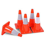 Slickblue 5 pcs 18" Slim Fluorescent Safety Parking Traffic Cones