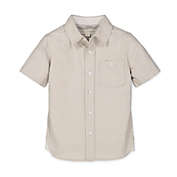 Hope & Henry Boys&#39; Linen Short Sleeve Button Down Shirt (Stone Linen, 12-18 Months)