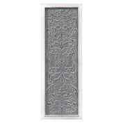 HomeRoots Decor Distressed Gray Metal Embossed Wood Wall Decor - 321328