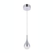 Elegant Lighting Luxurious Amherst Collection LED 1- Light Pendant 5 in x 9in for Living Room, Bedroom & Hallway, Chrome Finish