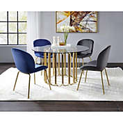 Acme Furniture ACME Chuchip Side Chair (Set-2), Gray Velvet & Gold
