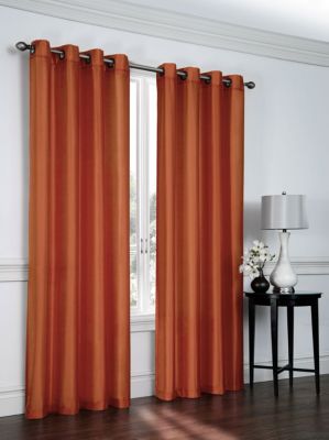 GoodGram Artisan Faux Silk Grommet Curtain Panel - 52 in. W x 90 in. L, Spice
