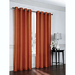 GoodGram Artisan Faux Silk Grommet Curtain Panel - 52 in. W x 95 in. L, Orange