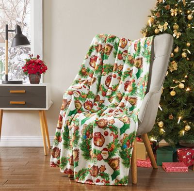 Kate Aurora Oversized Christmas Gingerbread Houses Ultra Soft & Plush Accent Throw Blanket - 50 in. W x 70 in. L