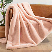 Bare Home Faux Fur Blanket - Ultra-Soft Blanket - Luxurious Fuzzy Warm Blanket - Cozy Lightweight Soft Blanket (Throw, Blush)