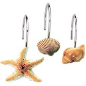 Carnation Home Fashions "Scuba Jewels" Resin Shower Curtain Hooks - Multi 1.5" x 1.5"