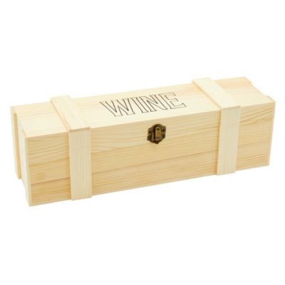 S/2 Wood Wine Box Carrying Case Single Wine Bottle Wooden Wine Gift Box Holder 