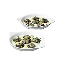 Gourmet - Set of 2 Porcelain Snail Dishes, 6.5