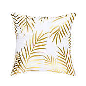 PiccoCasa Throw Pillow Cover Gold Leaves Pattern Modern Decorative Pillow Shams Bronzing Flannelette Square Cushion Cover for Bedroom Sofa Car, Pine Leaves, 18"x18"