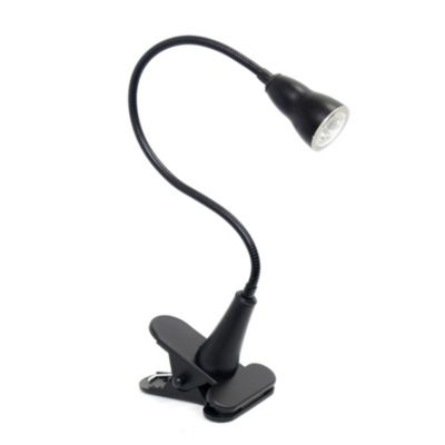 Elegant Designs Home Decorative 1W LED Gooseneck Clip Light Desk Lamp, Black
