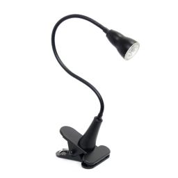 Elegant Designs Home Decorative 1W LED Gooseneck Clip Light Desk Lamp, Black