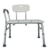 Infinity Merch Shower Chair with Durable Aluminum Legs for Elderly Blue