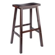 Winsome Wood Satori 29 Saddle Seat Bar Stool Antique Walnut