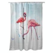 Betsy Drake Betsy&#39;s Flamingos Shower Curtain