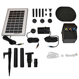 Sunnydaze Outdoor Solar Powered Water Pump and Panel Kit with Battery Pack and LED Light - 66 GPH - 36