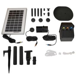 Sunnydaze Outdoor Solar Powered Water Pump and Panel Kit with Battery Pack and LED Light - 66 GPH - 36\