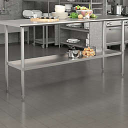 Flash Furniture Galvanized Under Shelf for Work Tables - Adjustable Lower Shelf for Stainless Steel Tables