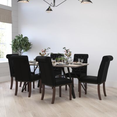 Set of 2 Brown Vinyl Upholstered Parson Dining Side Chair by Coaster 102263 
