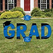 Big Dot of Happiness Blue Grad - Best is Yet to Come - Yard Sign Outdoor Lawn Decorations - Royal Blue Graduation Party Yard Signs - Grad