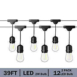 Gymax 39FT LED Outdoor Waterproof Commercial Grade Patio Globe String Lights Bulbs