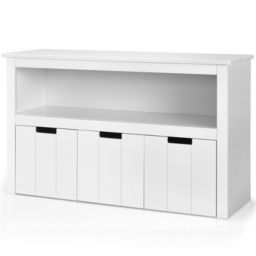 Slickblue Kid Toy Storage Cabinet 3 Drawer Chest with Wheels Large Storage Cube Shelf