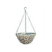 Gardener Select Resin Wicker Hanging Basket, White, 12"
