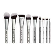 BEAUTICAL METAL GLAM Brush Set - Professional makeup brushes - Soft, dense bristles - Perfect application of liquids, creams & powders - 9 brushes + pouch