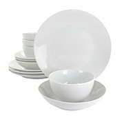 Gibson Home Classic Pearl 12 Piece Round Fine Ceramic Dinnerware Set in White
