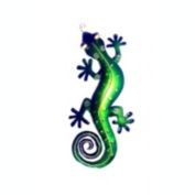D-Art collection Handmade Iron Decorative Green Gecko Wall Decor - Large